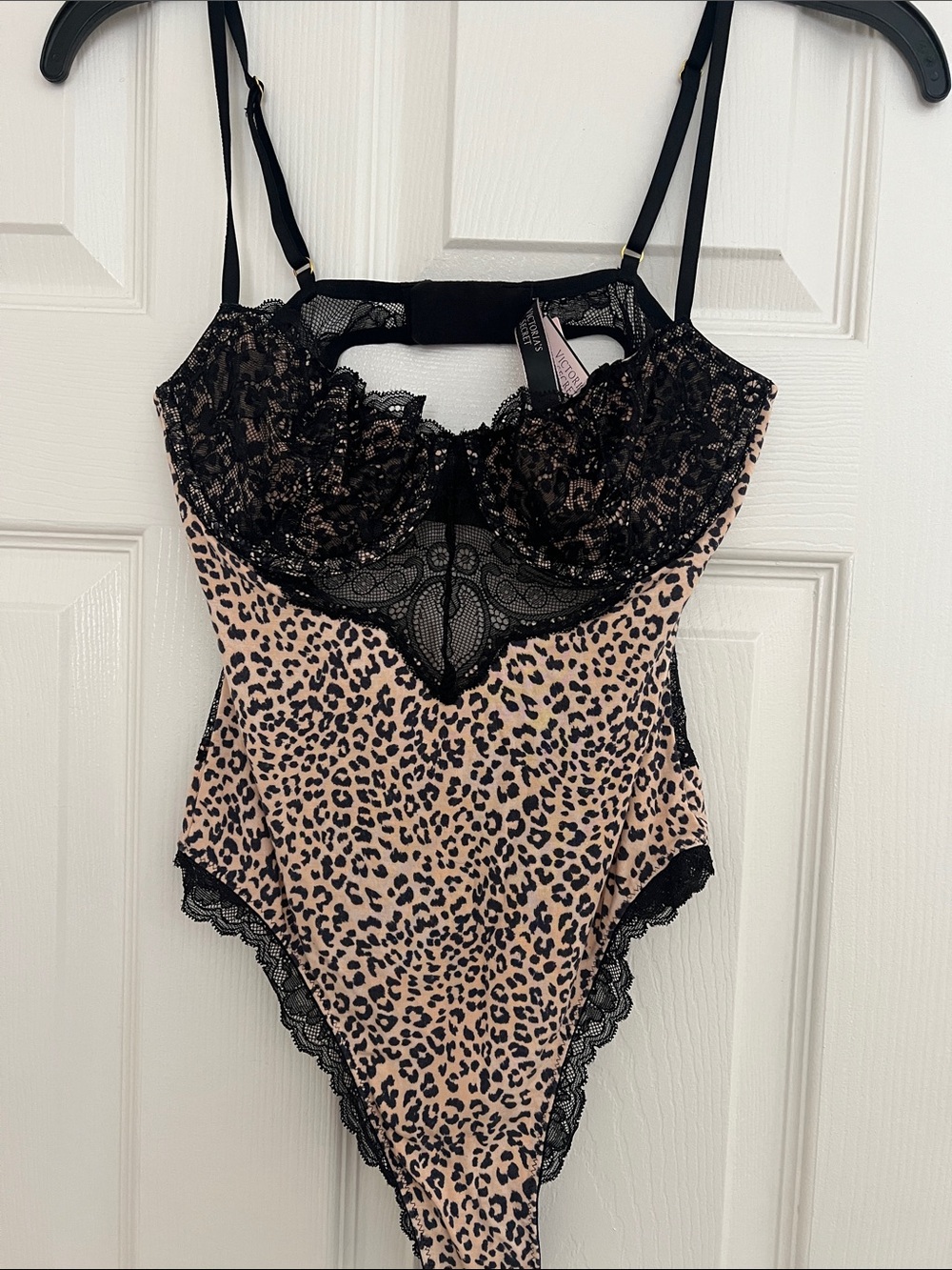Victoria's Secret Leopard Print Lace Bodysuit Teddy Lingerie